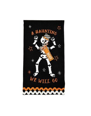 Appliqué Halloween Towel, Black