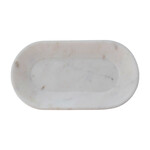 Oval Marble Tray, White