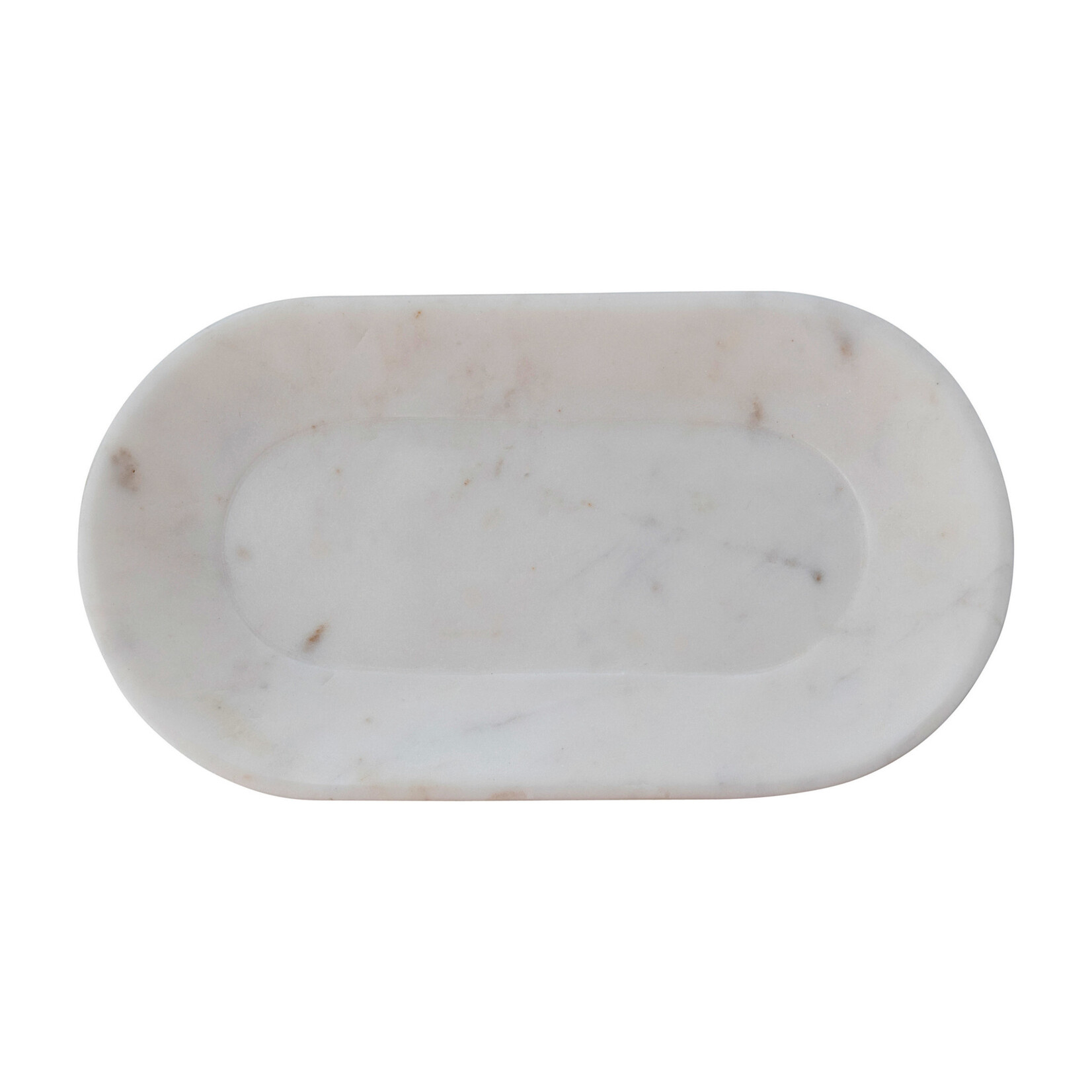 Oval Marble Tray, White