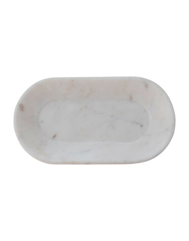 Oval Marble Tray, White