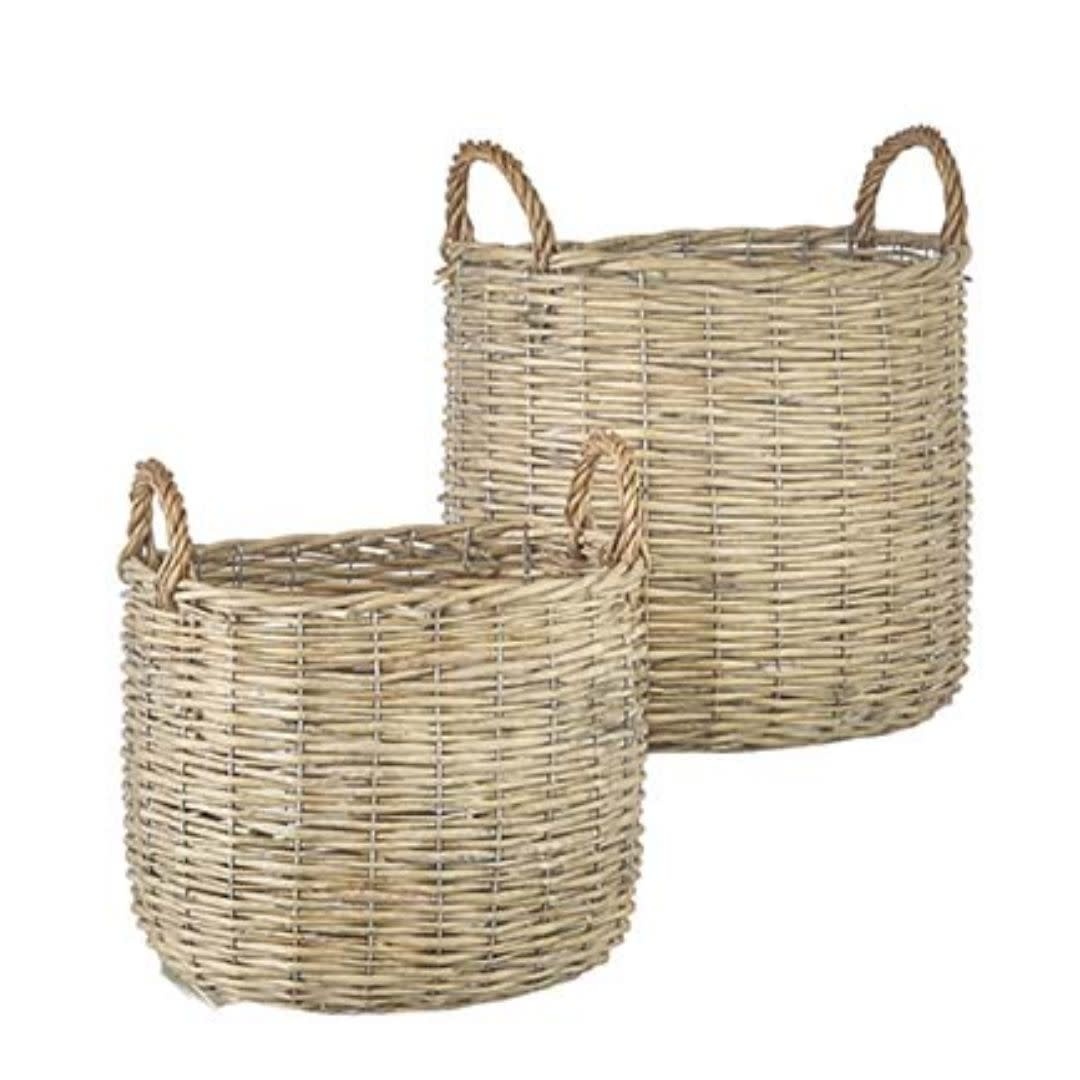 Woven Handled Basket, Large, 14"L X 11"W X 14.5"H