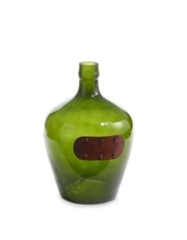 Demijohn Vase with Metal Plate Tag, 12 in.