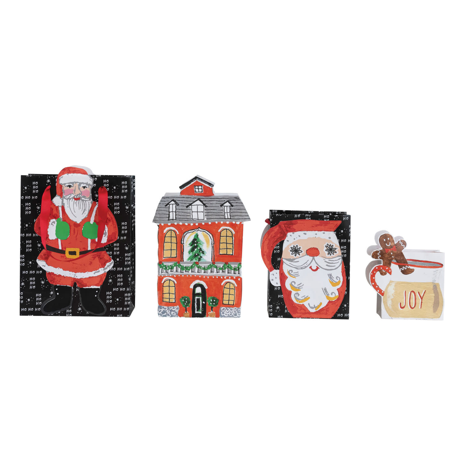 Assorted Printed Recycled Paper Holiday Gift Bag - LG, Priced Individually
