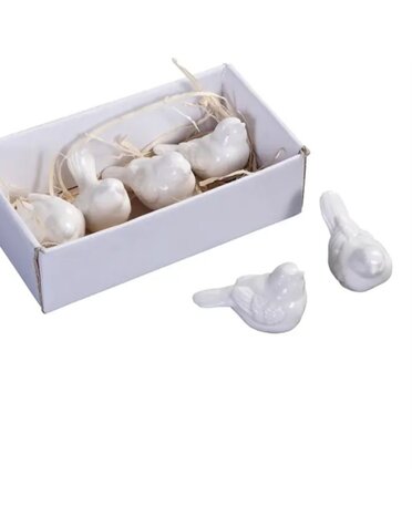 Ceramic Birds, White, Priced Individually