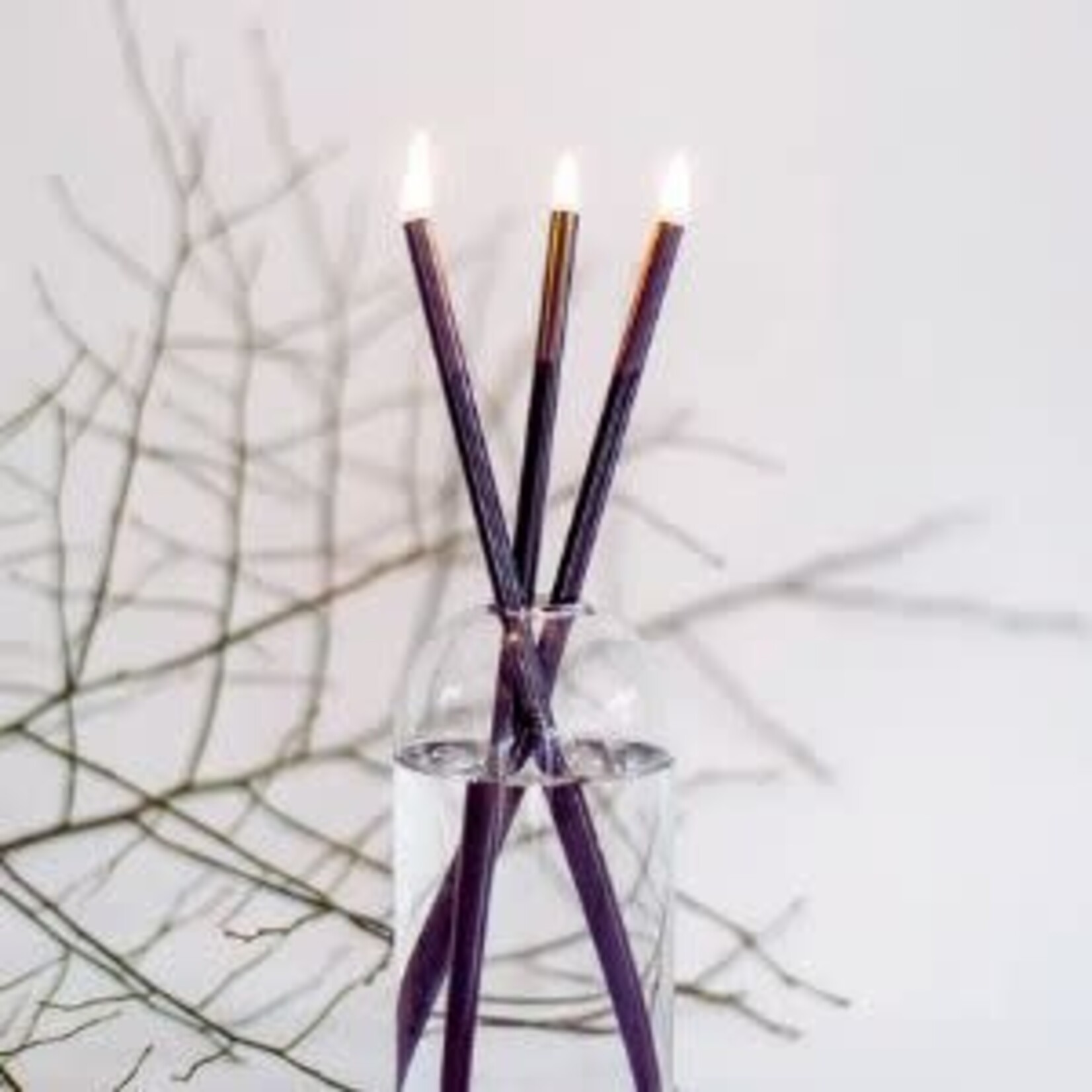 Everlasting Candle Black, candles only,  set of 3