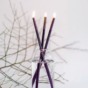 Everlasting Candle Black, candles only,  set of 3