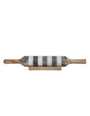 Marble Striped Rolling Pin with Stand