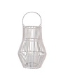 Whitewashed Bamboo Lantern w/ Handle, 8.25 x 11.75 in.,  Available for local pick up