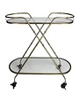 Vera Serving Cart, Brass & Glass 14.5 x 30 x 32 Furniture Available for Local Delivery or Pick Up