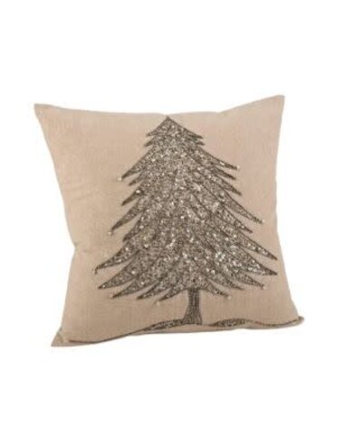 Saro Lifestyle Beaded Christmas Tree Pillow