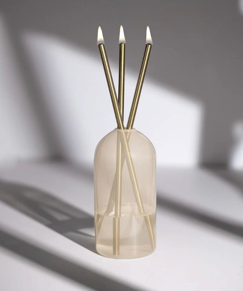 Everlasting Candle Pampas Vase - candles sold separately