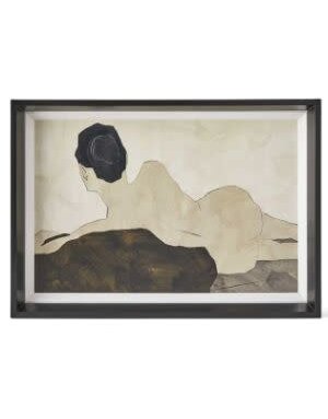 Woman in Repose Framed Print,  27w x 19h in.
