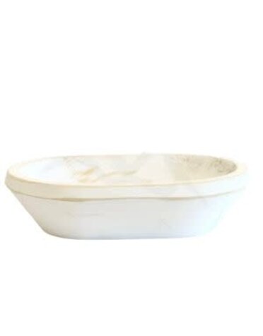 Cedar Mountain  3 Wick White Wood Dough Bowl, Sweet Vanilla Cinnamon