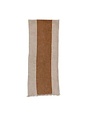 Cotton & Linen Table Runner w/ Stripe & Fringe, Natural & Brown, 72 x 14 in.