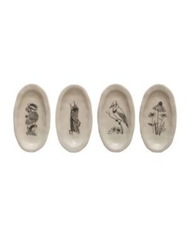 Flora and Fauna  Stoneware Plate, Assorted, priced individually