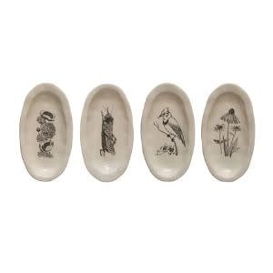 Flora and Fauna  Stoneware Plate, Assorted, priced individually