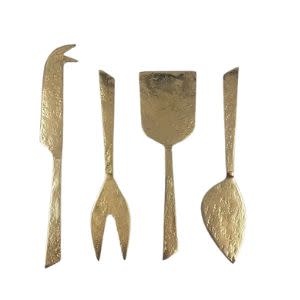 Set of 4 Cheese Utinsels, Gold