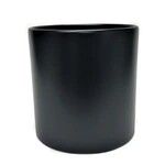 Black Round Fiberglass Planter Pot