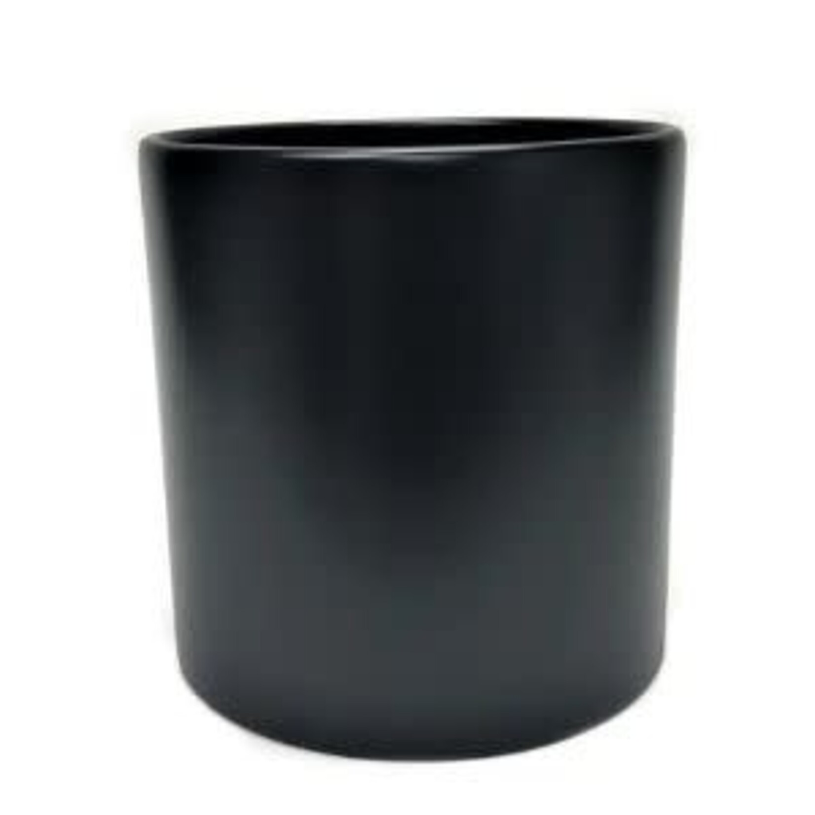 Black Round Fiberglass Planter Pot
