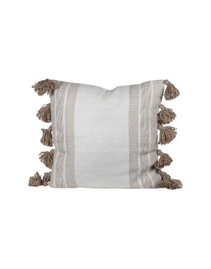 Hand Woven Hazel Pillow, Taupe, 18x18"