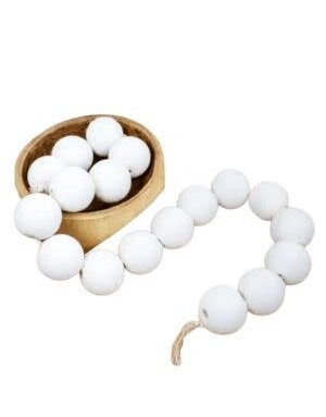 White Wash Wood Bead Strand, 3 in. x 62 in.