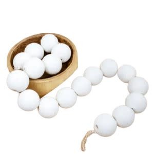 White Wash Wood Bead Strand, 3 in. x 62 in.