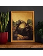 Drippy Mona Lisa Gold Graffiti Print, 15.75 x 19.625 in., Matte