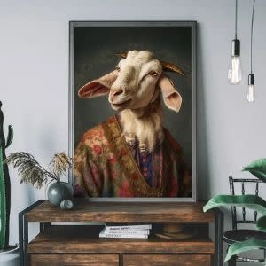 Goat Animal Portrait Print, 11.75 x 15.75, Matte