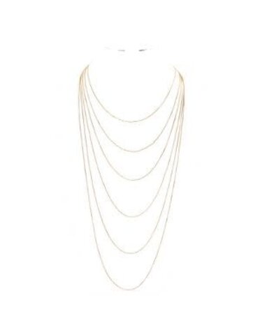 Wona Trading Brass Metal Chain Multi Layered Bib Necklace