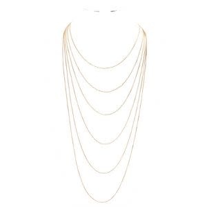 Wona Trading Brass Metal Chain Multi Layered Bib Necklace