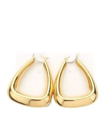 Wona Trading 18K Gold Dipped Trapezoid Hoop Pin Catch Earrings