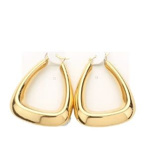 Wona Trading 18K Gold Dipped Trapezoid Hoop Pin Catch Earrings