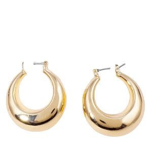 Wona Trading Gold Dipped 1.25 Inch Metal Hoop Pin Catch Earrings
