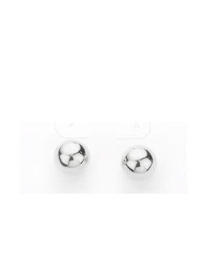 Wona Trading Metal Ball Stud Earrings, Silver