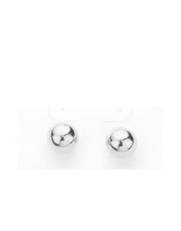 Wona Trading Metal Ball Stud Earrings, Silver