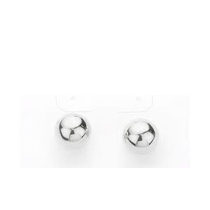 Wona Trading Metal Ball Stud Earrings, Silver