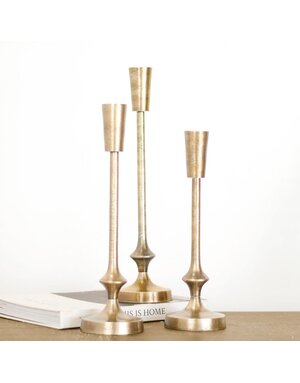 Gold Finish Candle Pillar, Small!!