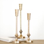 Gold Finish Candle Pillar, Large