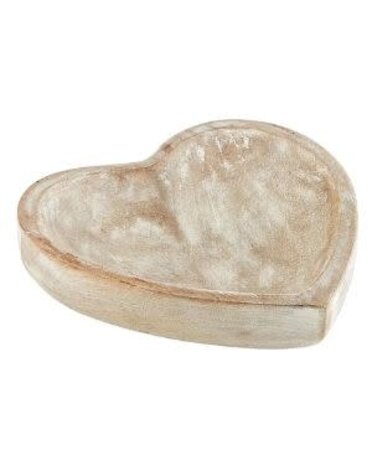 White Wooden Heart, Large