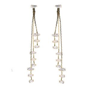 Cascading Diamond Holiday Tassel Statement Earrings