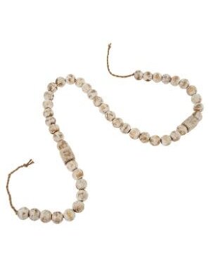 Wooden Decor Beads, White