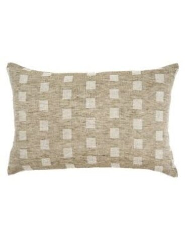 Check Linen Pillow, Natural, 16 in. x 24 in.