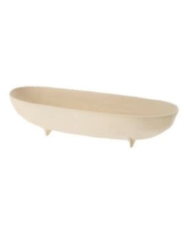 Rockform Footed Dish, Large, Ivory