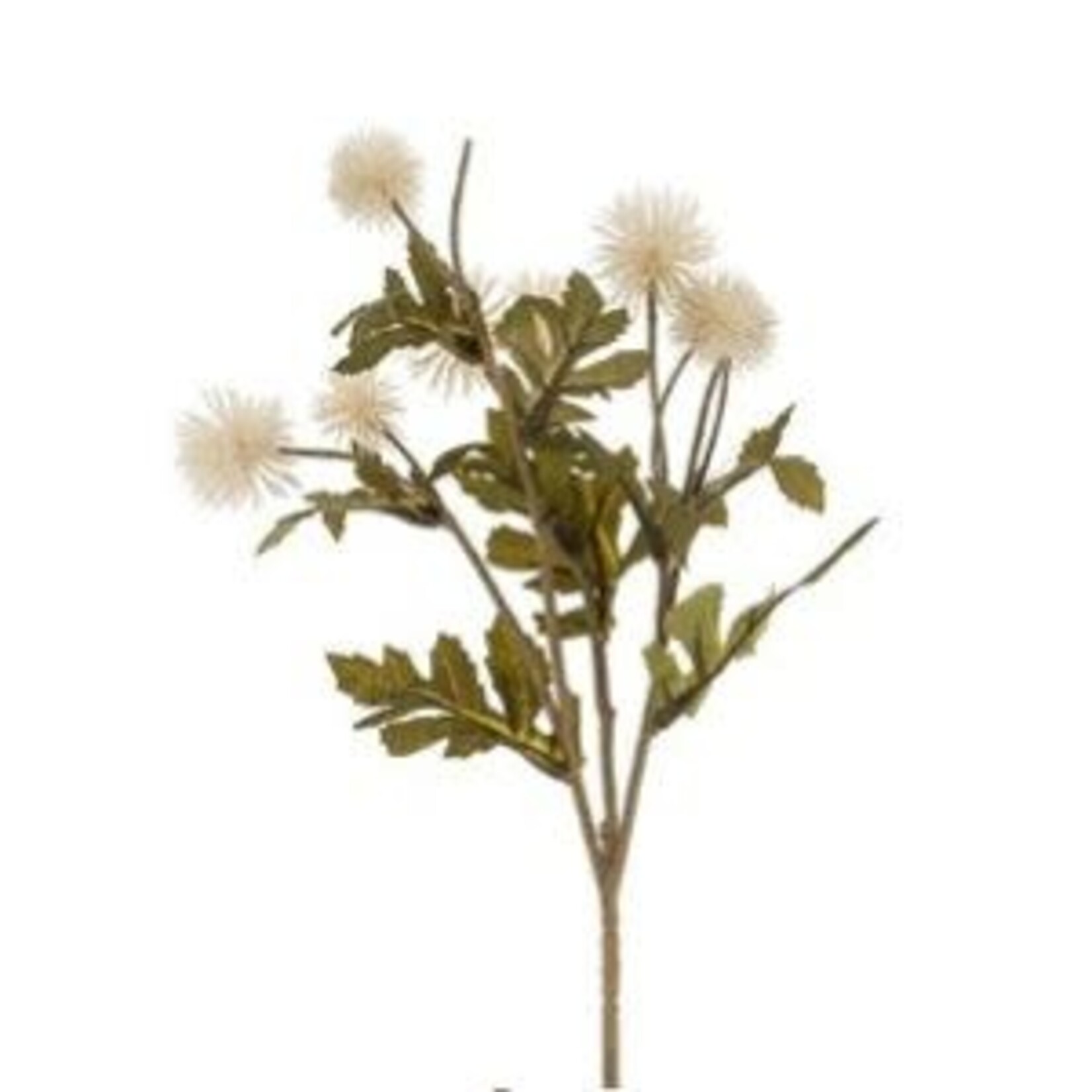 Pom Pom Floral Stem, White, 21.5 in.