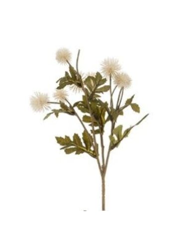 Pom Pom Floral Stem, White, 21.5 in.
