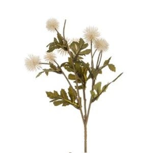 Pom Pom Floral Stem, White, 21.5 in.