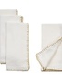 Gold Blanket Stitch Napkins, White, Set of Four