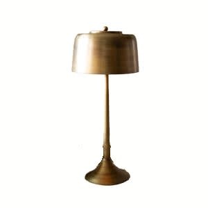 Tall Antique Table Lamp with Brass Shade