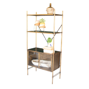 Metal Shelf with Glass Doors 35 x 12 x 70.5, Furniture Available for Local Delivery or Pick Up