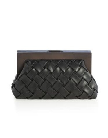 Charlotte Frame Clutch, Black